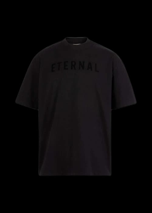 Fear of God Eternal Logo-Flocked Cotton T-Shirt Black