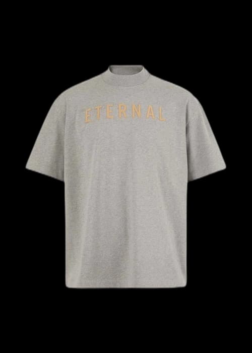Fear of God Eternal Logo-Flocked Cotton T-Shirt Grey