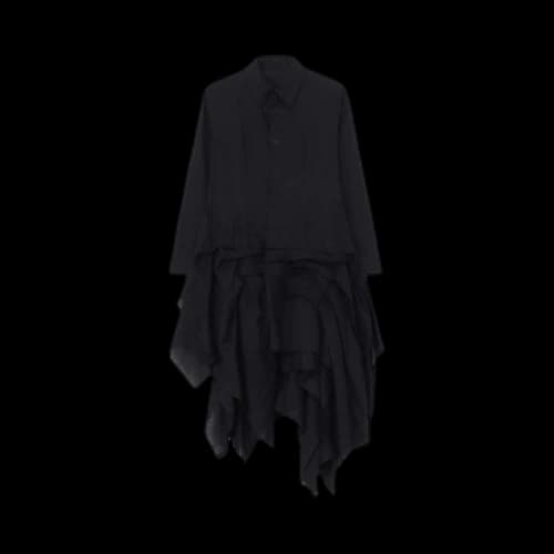 Yohji Yamamoto Tucked Hem Dress 'Black'