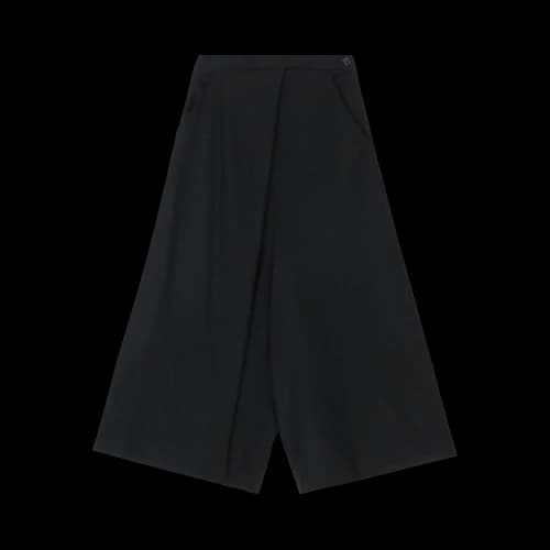 Yohji Yamamoto Milling Serge Front Tuck Flare Pants 'Black'