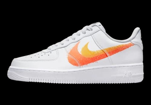 Nike Air Force 1 Low '07 Spray Paint Swoosh White Safety Orange