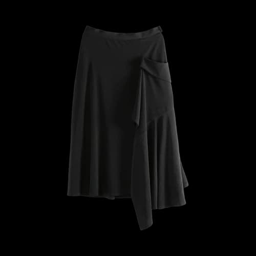 Yohji Yamamoto Flare Wrap Skirt 'Black'