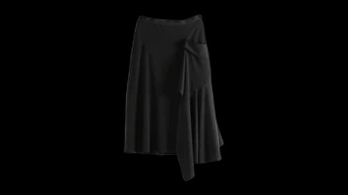 Yohji Yamamoto Women's Flare Wrap Skirt Black