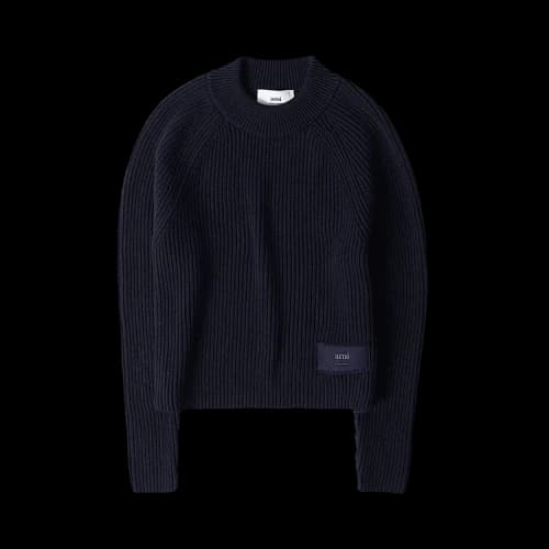 Ami Label Knit Sweater 'Night Blue'