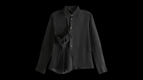 Yohji Yamamoto Women's Front Pintuck Blouse Black