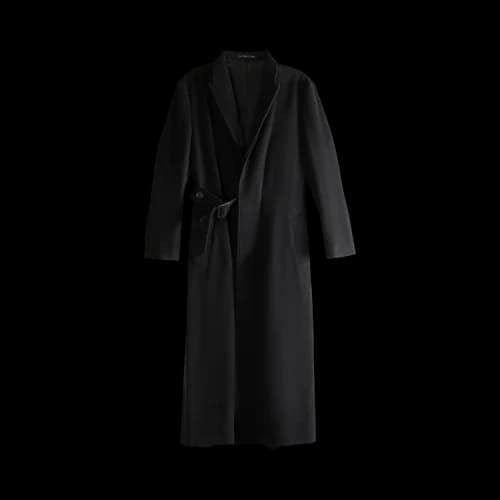 Yohji Yamamoto Waist Belt D Coat Black