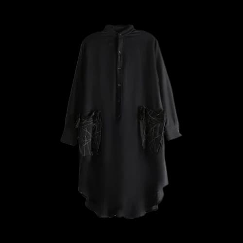 Yohji Yamamoto Embroidery Box Pocket Dress Black