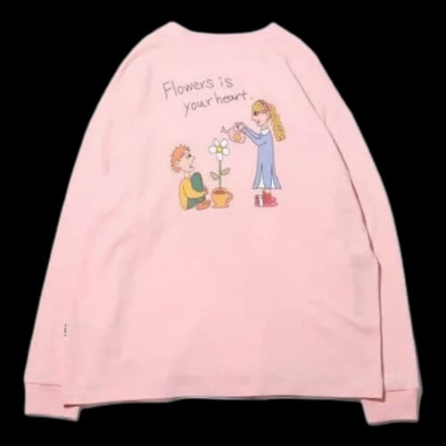 FILA Unisex Printing Round-neck Sweatshirt Pink