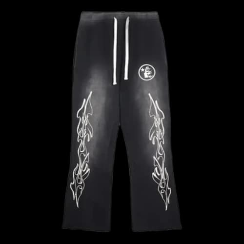 Hellstar Flame Flare Sweatpants 'Grey'