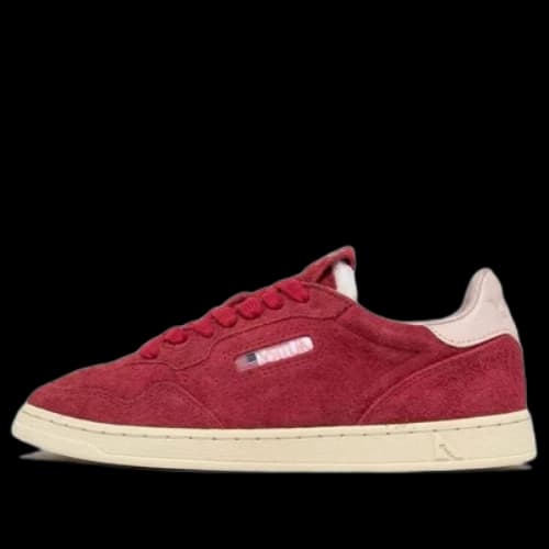 AUTRY New Flat Low Suede 'Red and Powder Pink' (Women's)