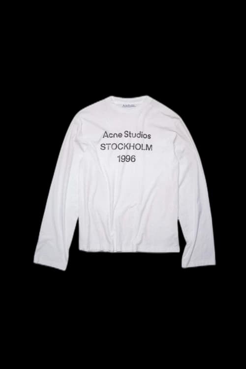 Acne Studios Logo Long Sleeve Tee Dusty White