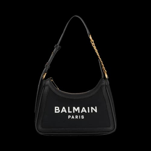 Balmain B-Army Shoulder Canvas/Leather Bag 'Black'