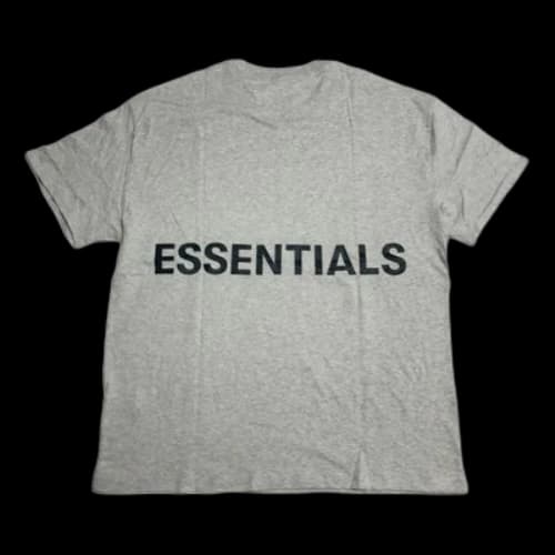 Fear of God Essentials Boxy Logo Heather Grey Back Alphabet Logo Short Sleeve Unisex Gray T-Shirt