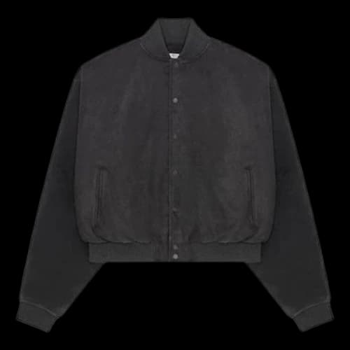 Fear of God PANELED VARSITY Jacket Suede Black