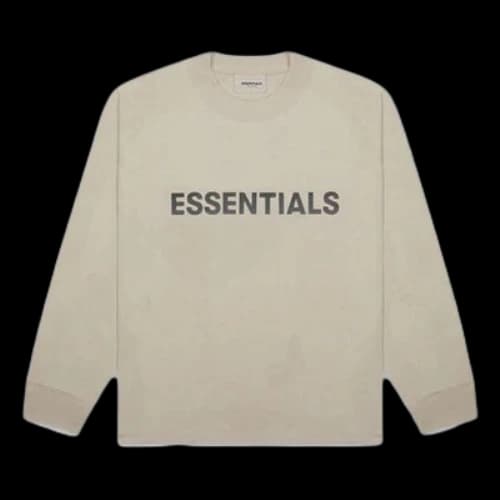 Fear of God Essentials 3D Silicon Applique Long Sleeve T-Shirt 'Beige'