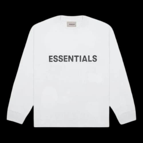 Fear of God Essentials 3D Silicon Applique Boxy Long Sleeve T-Shirt 'White'