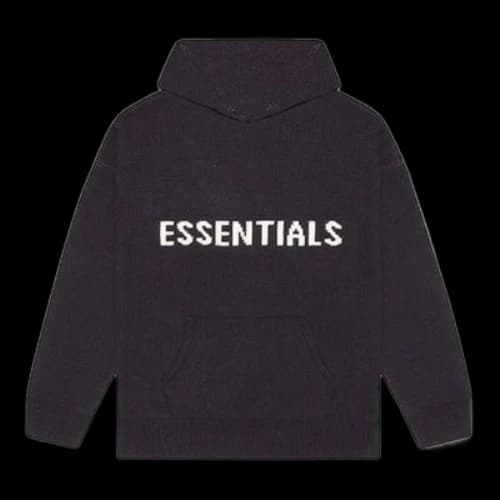 Fear of God Essentials FW20 Knit Logo Hoodie 'Black'
