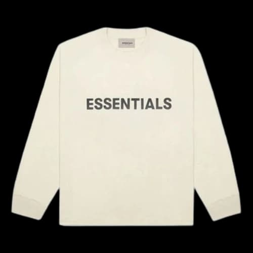 Fear of God Essentials FW20 Long Sleeve Logo Tee 'Cream'