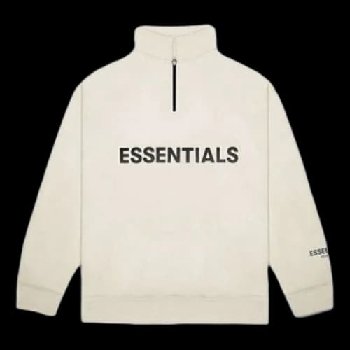 Fear of God Essentials FW20 Half Zip Sweatshirt 'Cream'