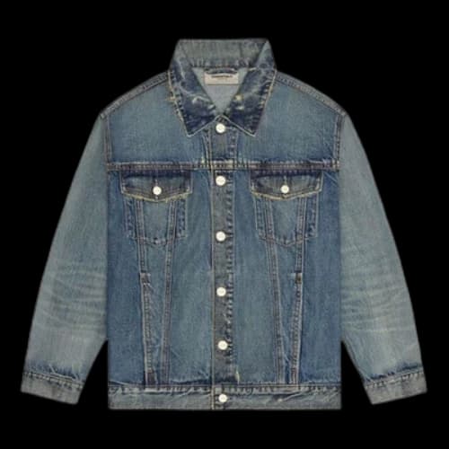 Fear of God Essentials FW20 Light Denim Trucker Jacket 'Dark Blue'