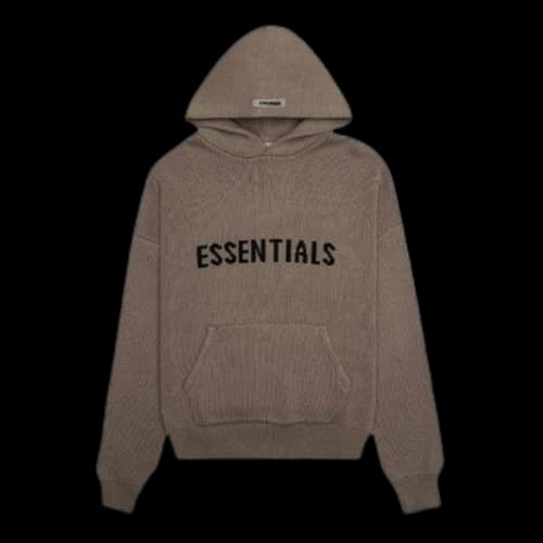 Fear of God Essentials FW20 Knit Logo Hoodie 'Taupe'
