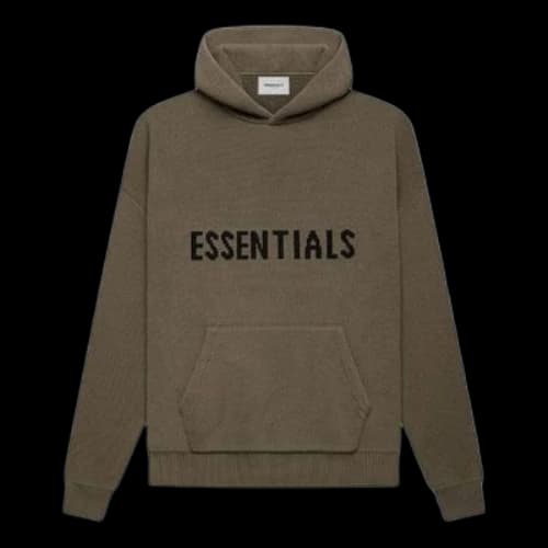 Fear of God Essentials FW21 Knit Pullover Logo Hoodie 'Harvest'