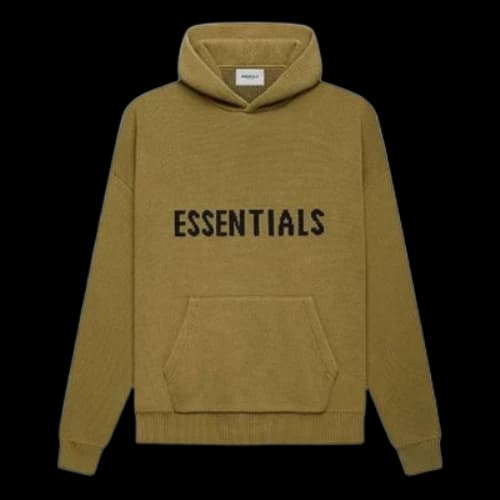 Fear of God Essentials FW21 Knit Pullover Logo Hoodie 'Amber'