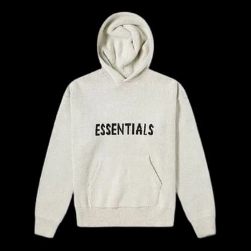 Fear of God Essentials FW21 Knit Logo Hoodie 'Oatmeal'