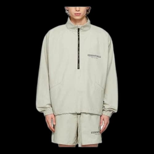 Fear of God Essentials FW21 Half-zip Track Jacket Green/Concrete