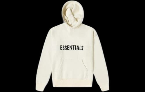 Fear of God Essentials FW21 Knit Logo Hoodie 'Buttercream'