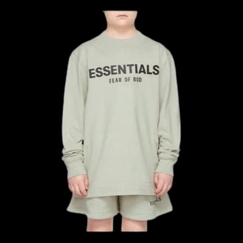 (GS) Fear of God Essentials FW21 Green/Concrete Long Sleeve T-Shirt