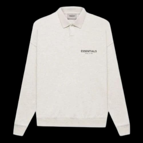 Fear of God Essentials FW21 Long Sleeve Polo Shirt 'Oatmeal'