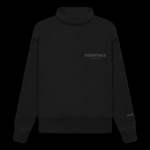 Fear of God Essentials FW21 Kids Pullover Mockneck Stretch Limo 'Black'