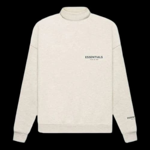 Fear of God Essentials FW21 Pullover Mockneck Light Heather Oatmeal