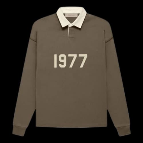 Fear of God Essentials FW22 1977 Henley Rugby Polo 'Wood'