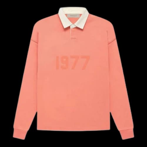Fear of God Essentials FW22 1977 Henley Rugby Polo 'Coral'
