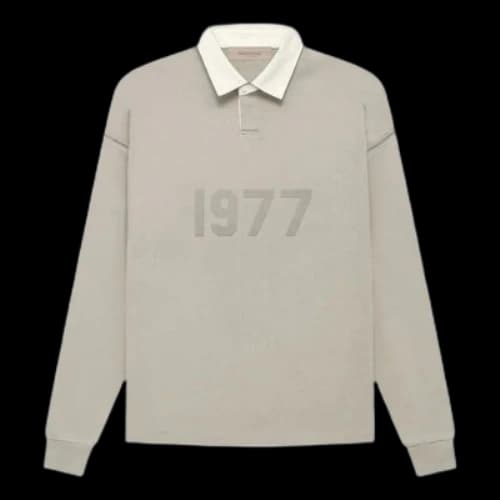 Fear of God Essentials FW22 1977 Henley Rugby Polo 'Smoke'