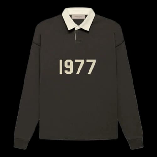 Fear of God Essentials FW22 Henley Rugby Polo 'Off Black'