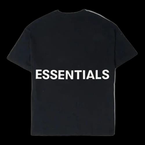 Fear of God Essentials Boxy Graphic Tee Black Logo Tee