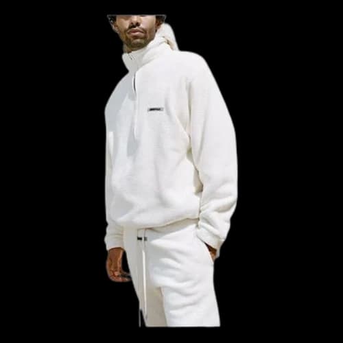 Fear of God Essentials FOG Essentials SS20 Logo Half Zipper Long Sleeves White