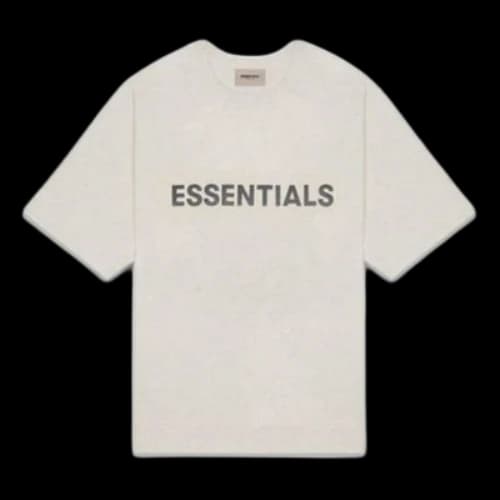 Fear of God Essentials SS20 3D Silicon Applique Boxy T-Shirt Oatmeal