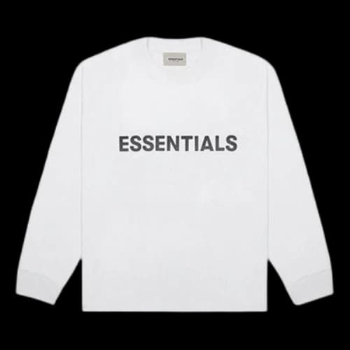Fear of God Essentials SS20 3D Silicon Applique Boxy Long Sleeve T-Shirt 'White'