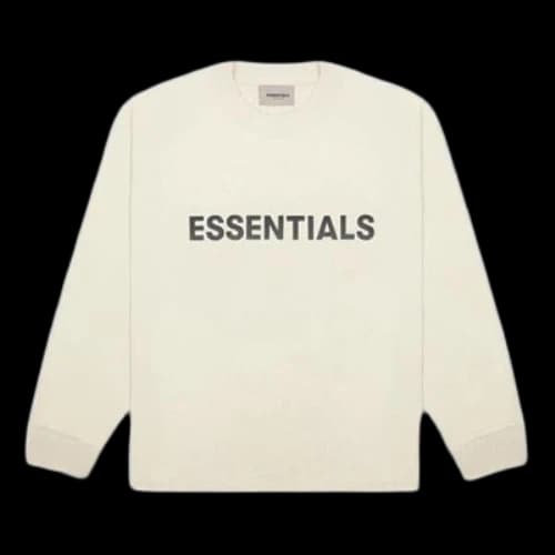 Fear of God Essentials SS20 3D Silicon Applique Boxy Long Sleeve T-Shirt 'Buttercream'