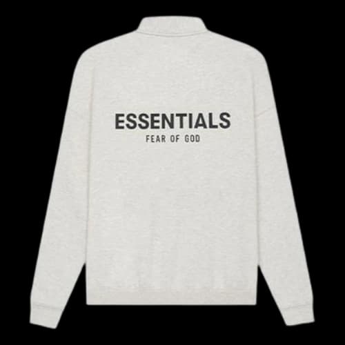 Fear of God Essentials SS21 Mockneck Half Zip Light Heather Oatmeal