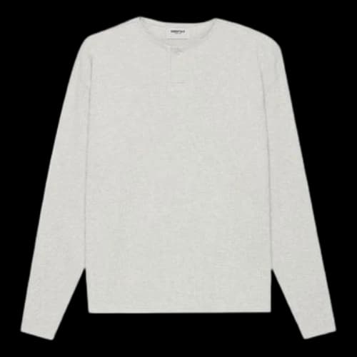 Fear of God Essentials SS21 Thermal Henley Long Sleeve Light Heather Oatmeal