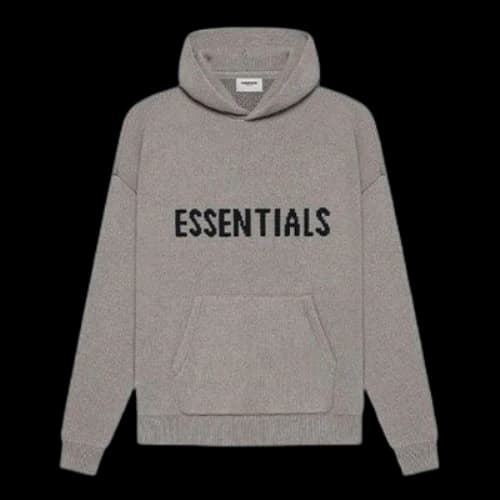 Fear of God Essentials SS21 Knit Hoodie 'Dark Heather Oatmeal'