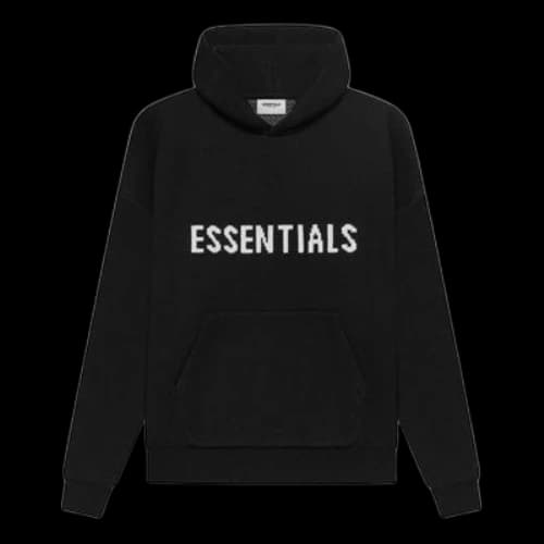 Fear of God Essentials SS21 Knit Logo Hoodie 'Black'