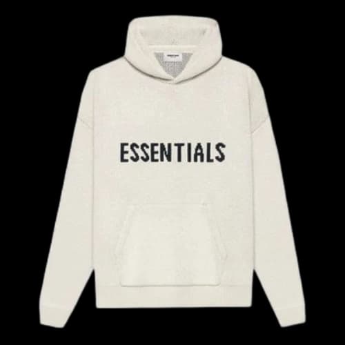 Fear of God Essentials SS21 Knit Logo Hoodie 'Buttercream'