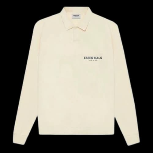 Fear of God Essentials SS21 Long Sleeve French Terry Polo Shirt 'Buttercream'