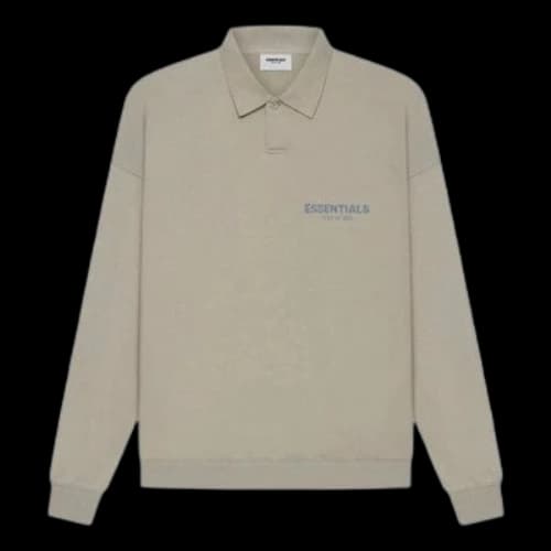 Fear of God Essentials SS21 Long Sleeve French Terry Polo Shirt 'Moss'